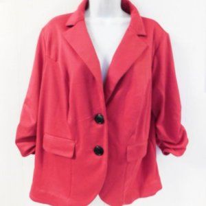 Torrid Red Blazer size 2X, rouched sleeves at elbow